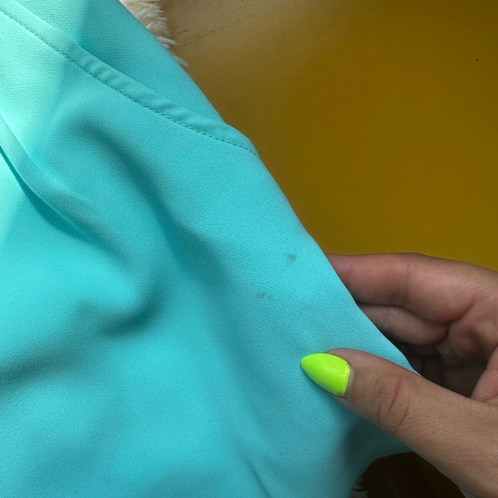 Amanda Uprichard High Waist Turquoise Shorts “as is” - Picture 3 of 8